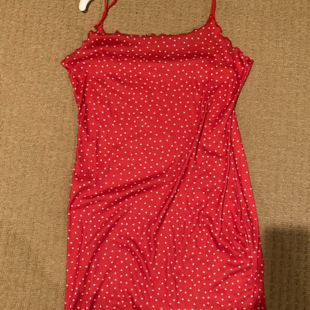 Red and White Heart Mini Dress